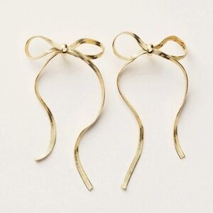 Kate Spade NY X Target Limited Edition Gold Bow Linear Drop Stud Earrings